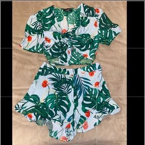 Zara crop top and shorts set